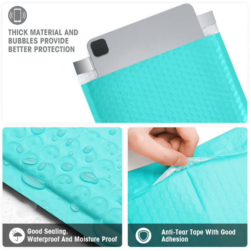 Metronic Bubble Mailer, 8.5x12 Inch 25 Pack Padded Envelopes,Self-Seal Waterproof Padded Mailers for Packaging,Shipping,Small Business, Boutique, Teal Bulk #2 - Image 3